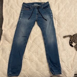 Diesel Dark blue distressed skinny thommer jogger - jeans